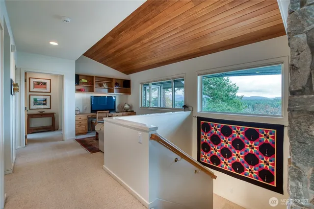 a living room with a large window