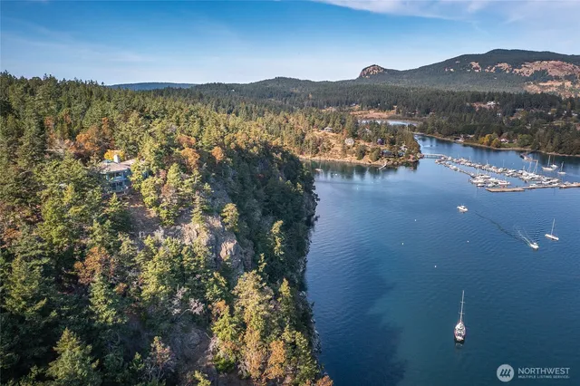 a view of lake and mountain