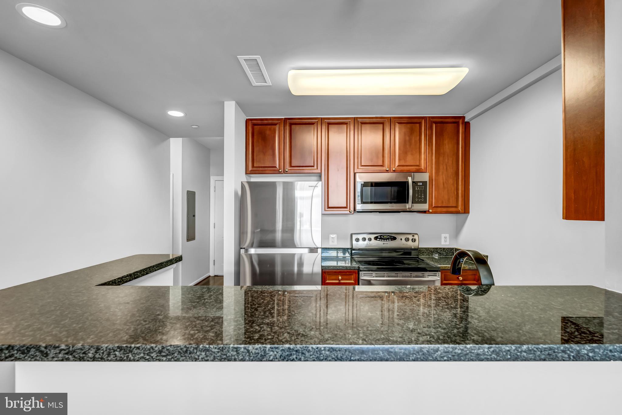 11700 Old Georgetown Road, Unit 1314 North Bethesda, MD 20852 - Photo 17 of 29 a kitchen with a sink a stove and a microwave