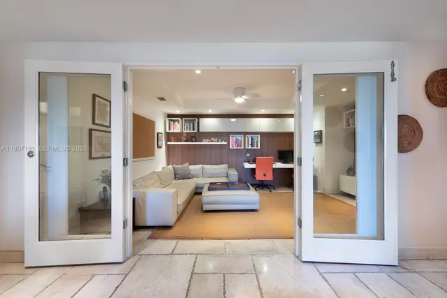 a living room with furniture