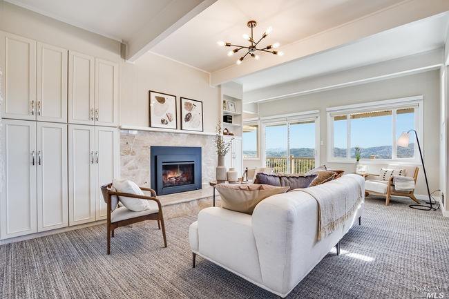 60 Corte Precita Greenbrae, CA 94904 - Photo 1 of 1 a living room with furniture and a fireplace