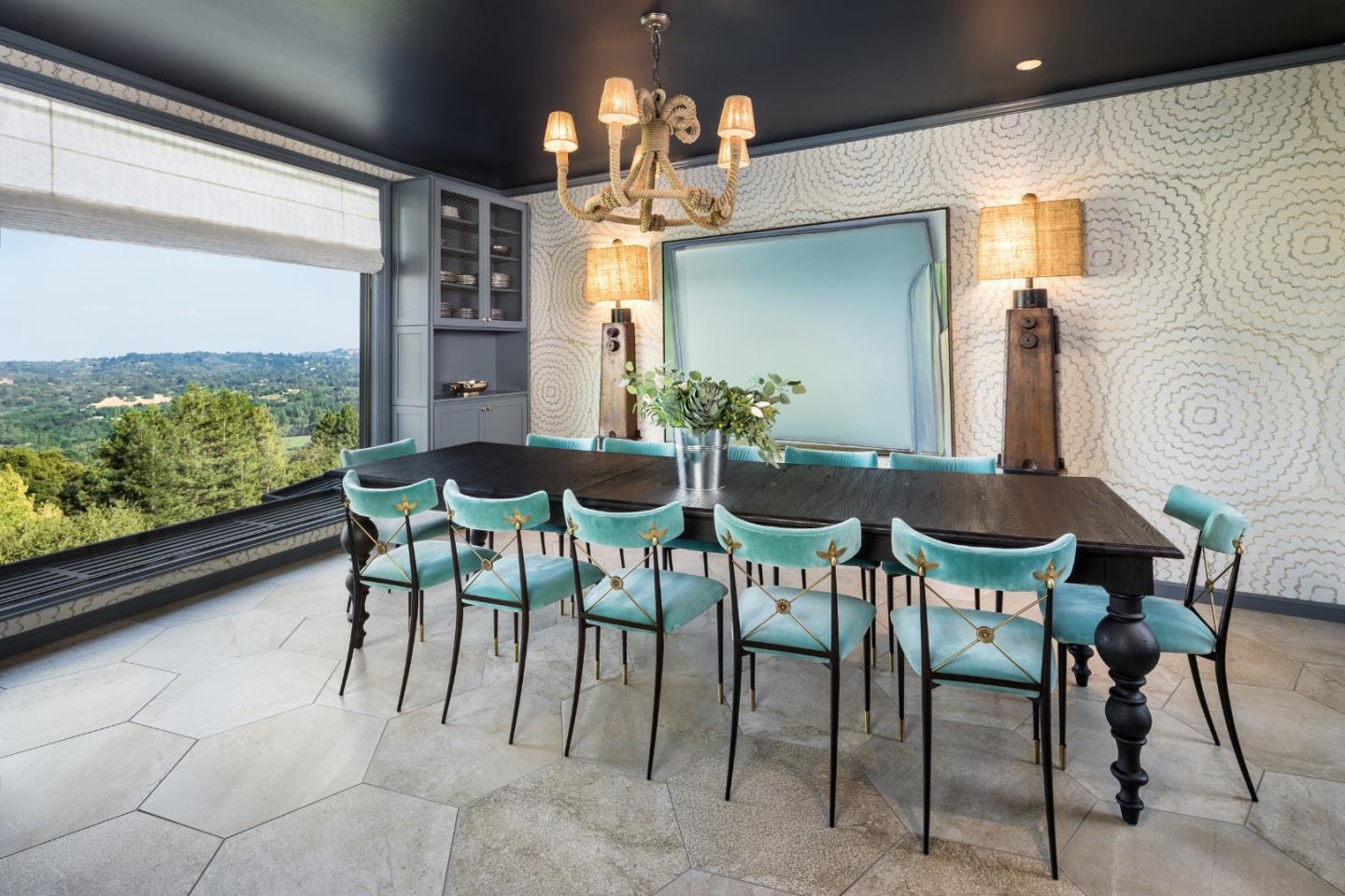 835 La Honda Road Woodside, CA 94062 - Photo 6 of 30 a view of a dining room with furniture and window