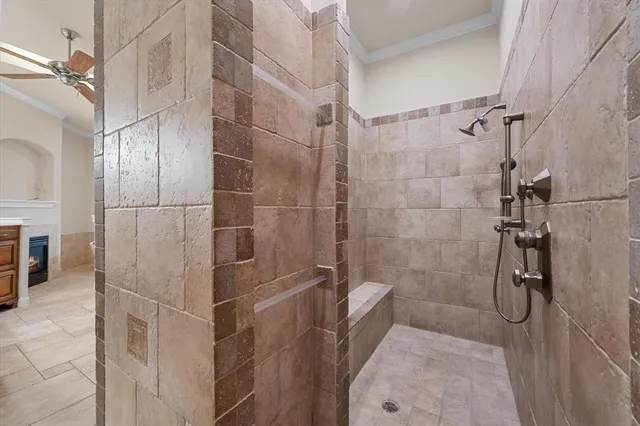 a bathroom with a shower