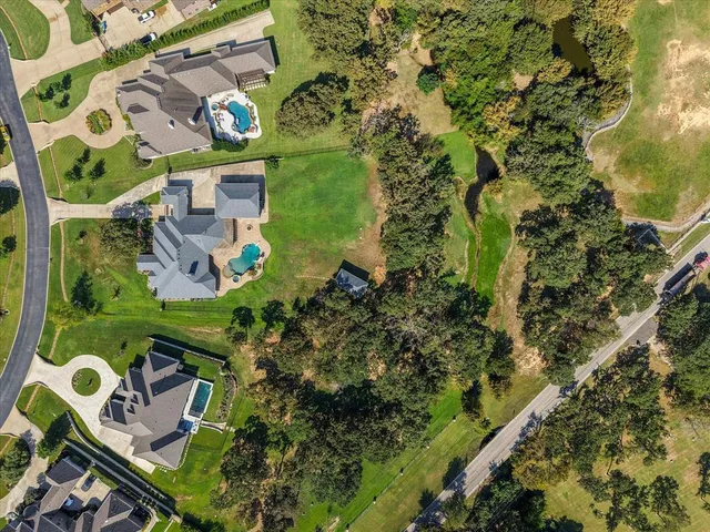 an aerial view of a wooden chairs