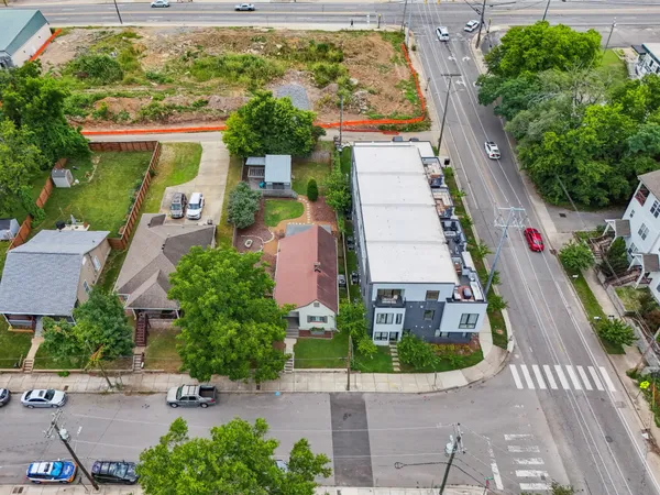 an aerial view of multiple house