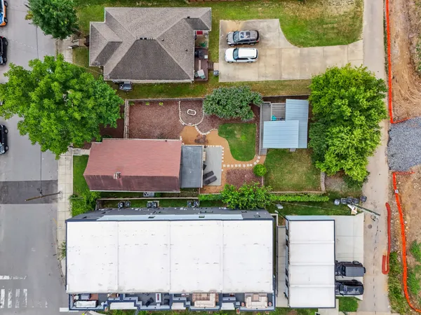 an aerial view of a house