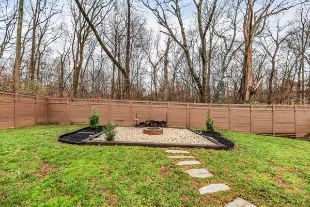 a view of a porch with wooden floor