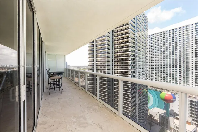 a view of a city and ocean view