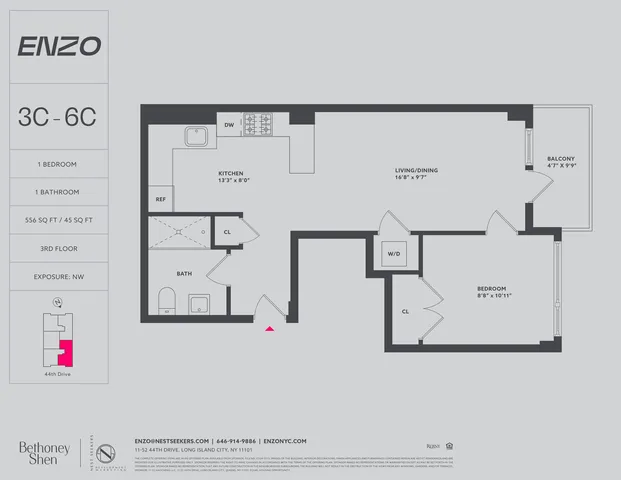 $895,000 | 11-52 44th Drive, Unit 6C | Long Island City