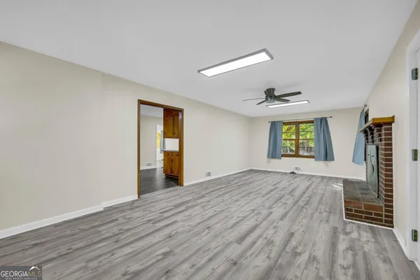 an empty room with window