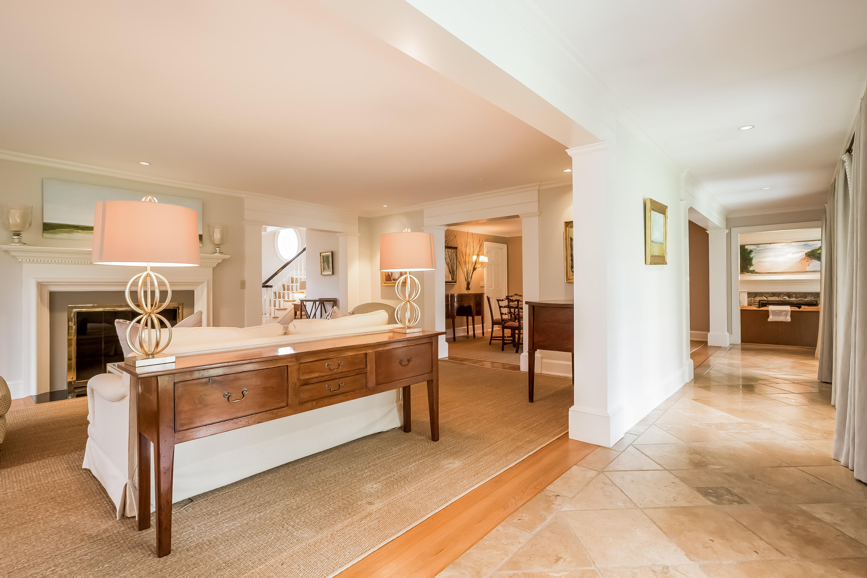 8 Haskell Lane Darien, CT 06820 - Photo 5 of 31 a view of living room with furniture and a fireplace