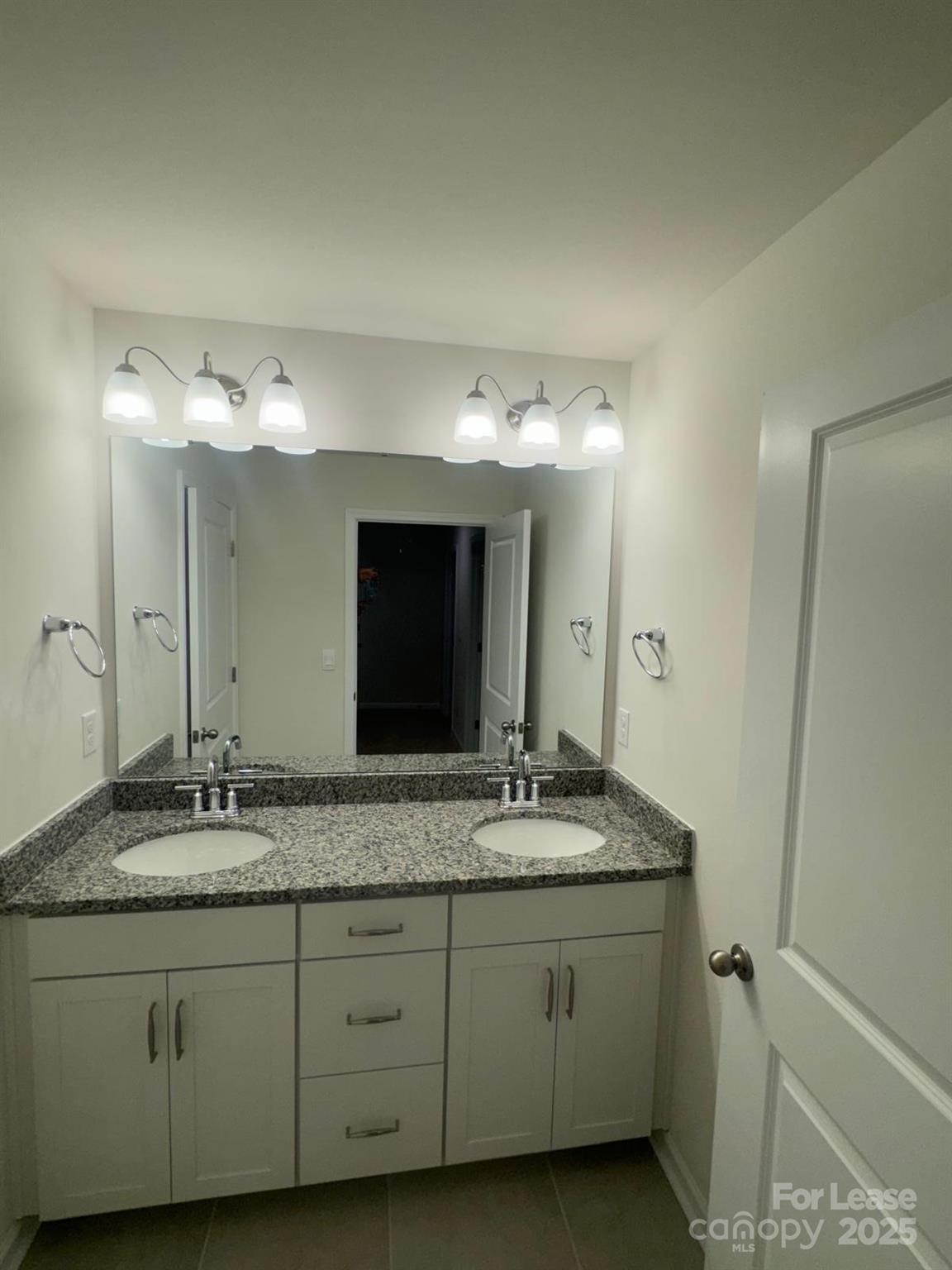 7870 Iron Road Sherrills Ford, NC 28673 - Photo 16 of 22 a bathroom with a granite countertop sink and a mirror
