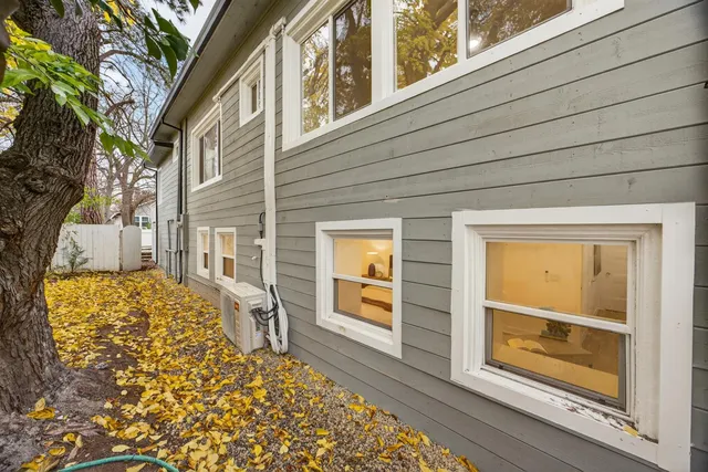 a bedroom with bed and a potted plant