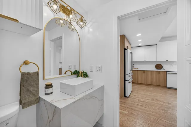 a bathroom with a shower