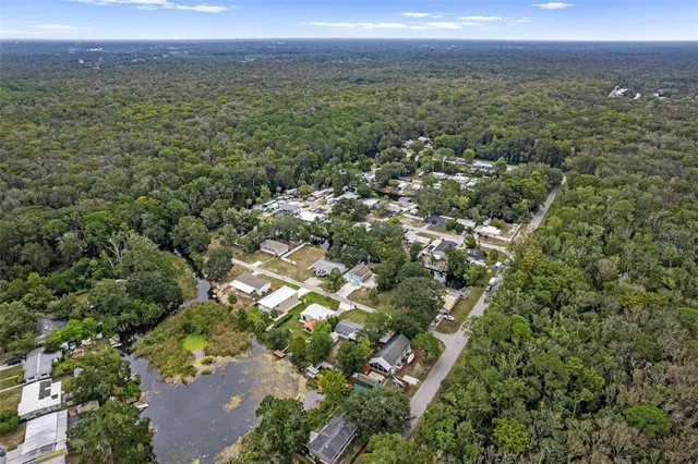 a view of a city with an outdoor space