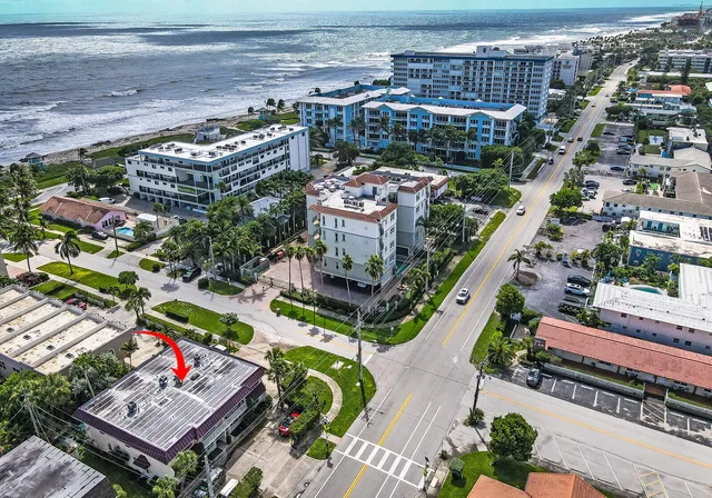 an aerial view of multiple house