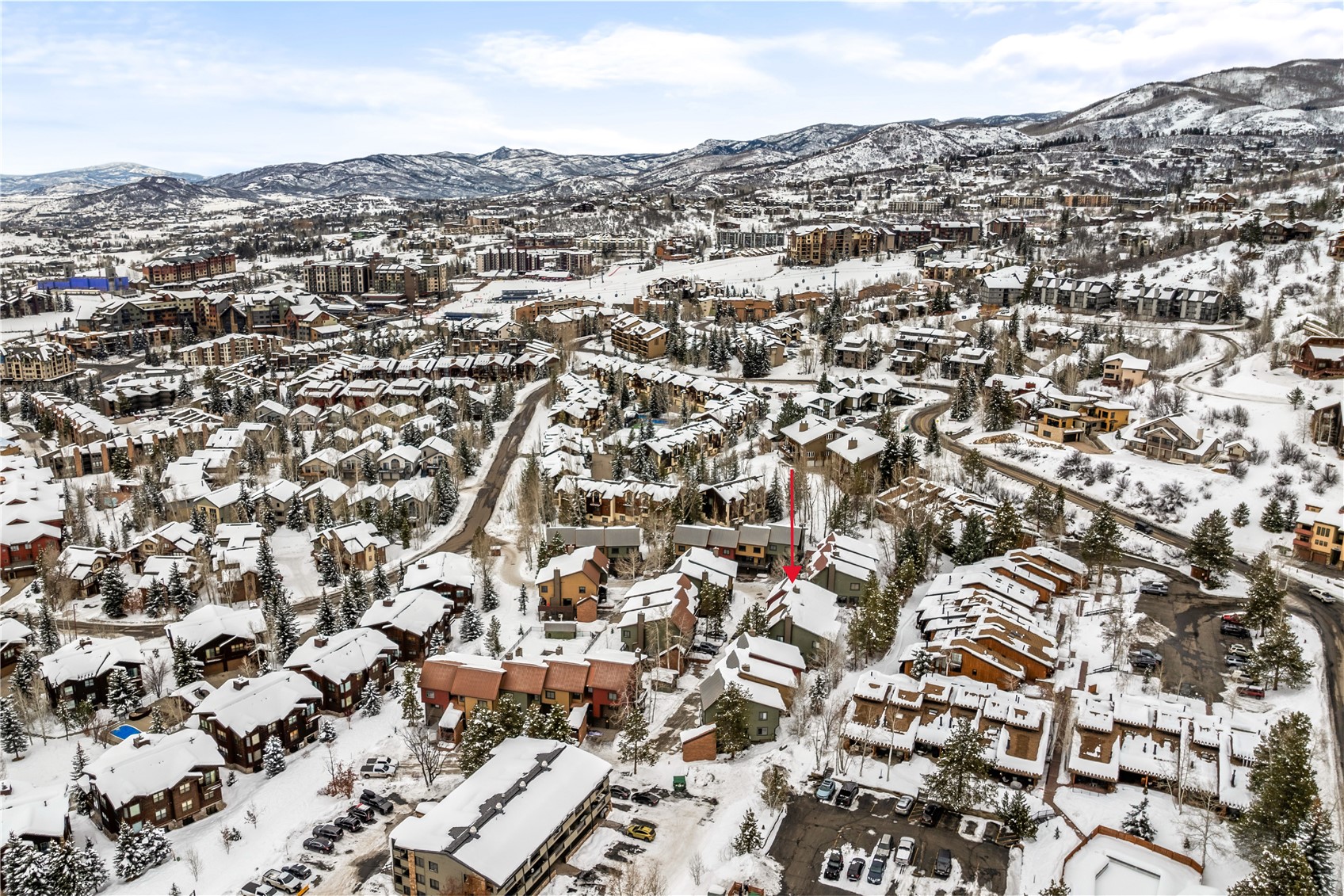 2650 Medicine Springs Road, Unit 11 Steamboat Springs, CO 80487 - Photo 35 of 40 an aerial view of residential houses with city view