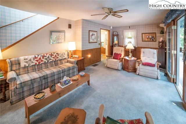 a living room with furniture