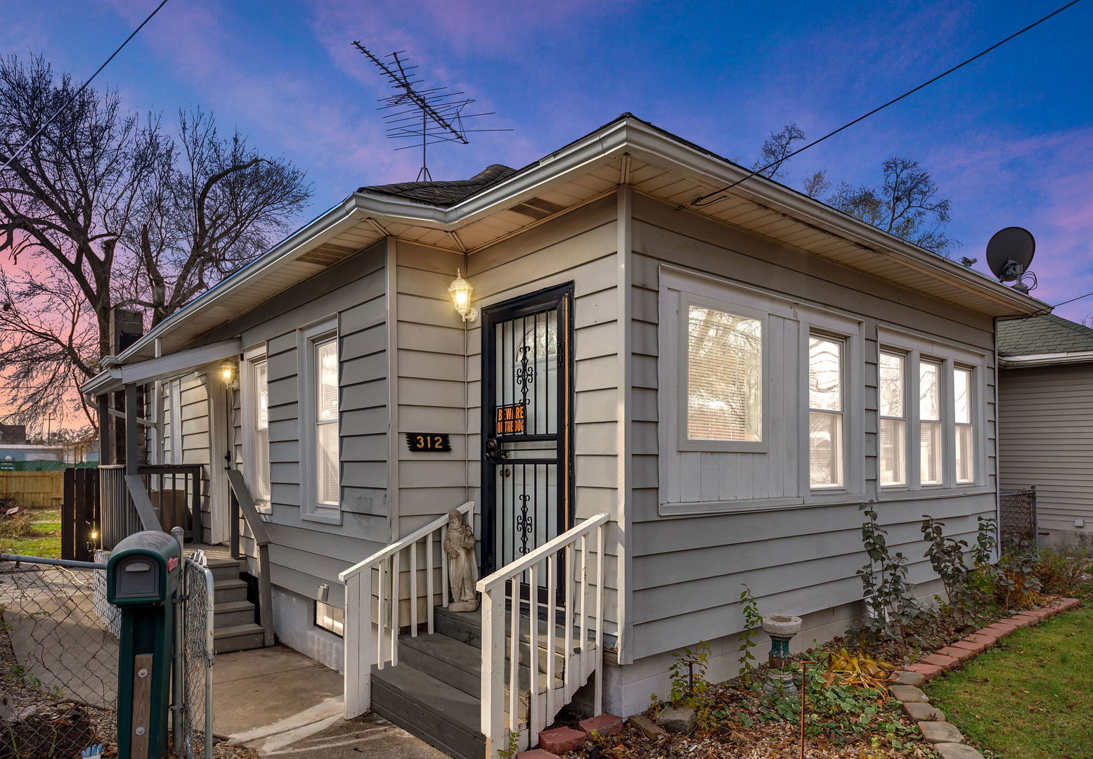 a front view of a house