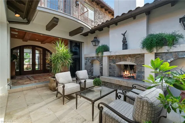 a outdoor living space with patio furniture