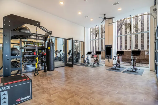 a view of a workspace with furniture