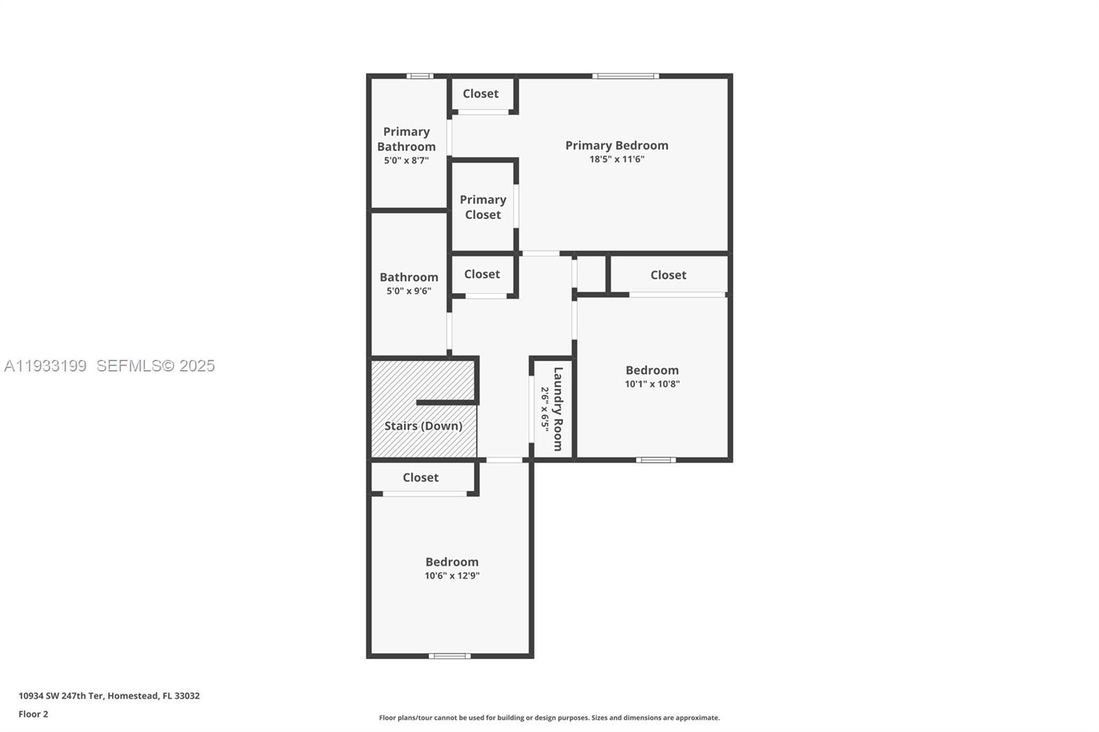 10934 Southwest 247th Terrace Homestead, FL 33032 - Photo 27 of 28 a picture of a floor plan