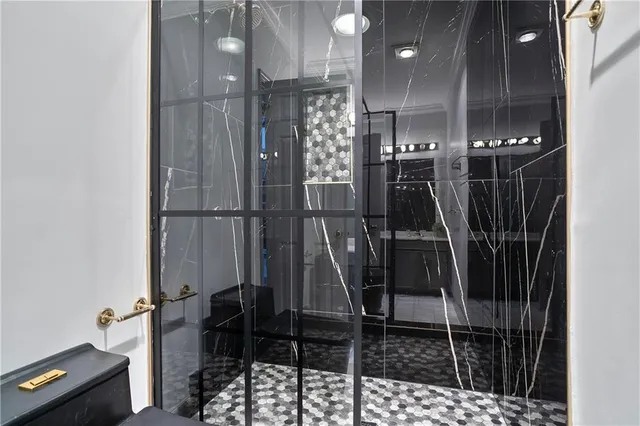 a bathroom with a shower