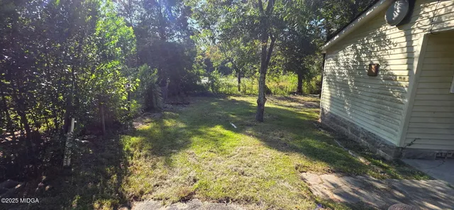 a backyard of a house with lots of green space