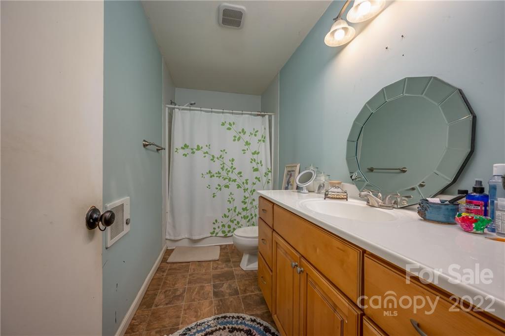 368 Hidden Hill Road Tryon, NC 28782 - Photo 7 of 19 a bathroom with a sink and mirror with toilet