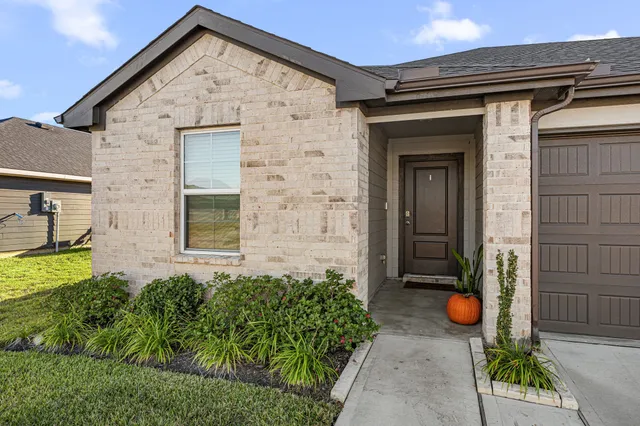 a front view of a house with outdoor seating and plants