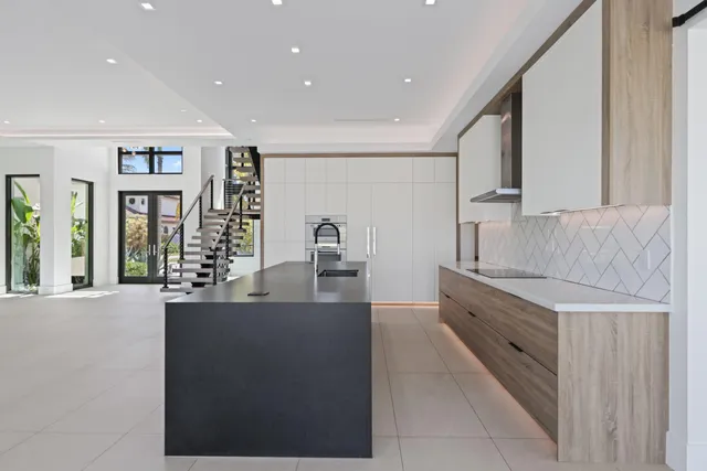 a view of a lake with a house