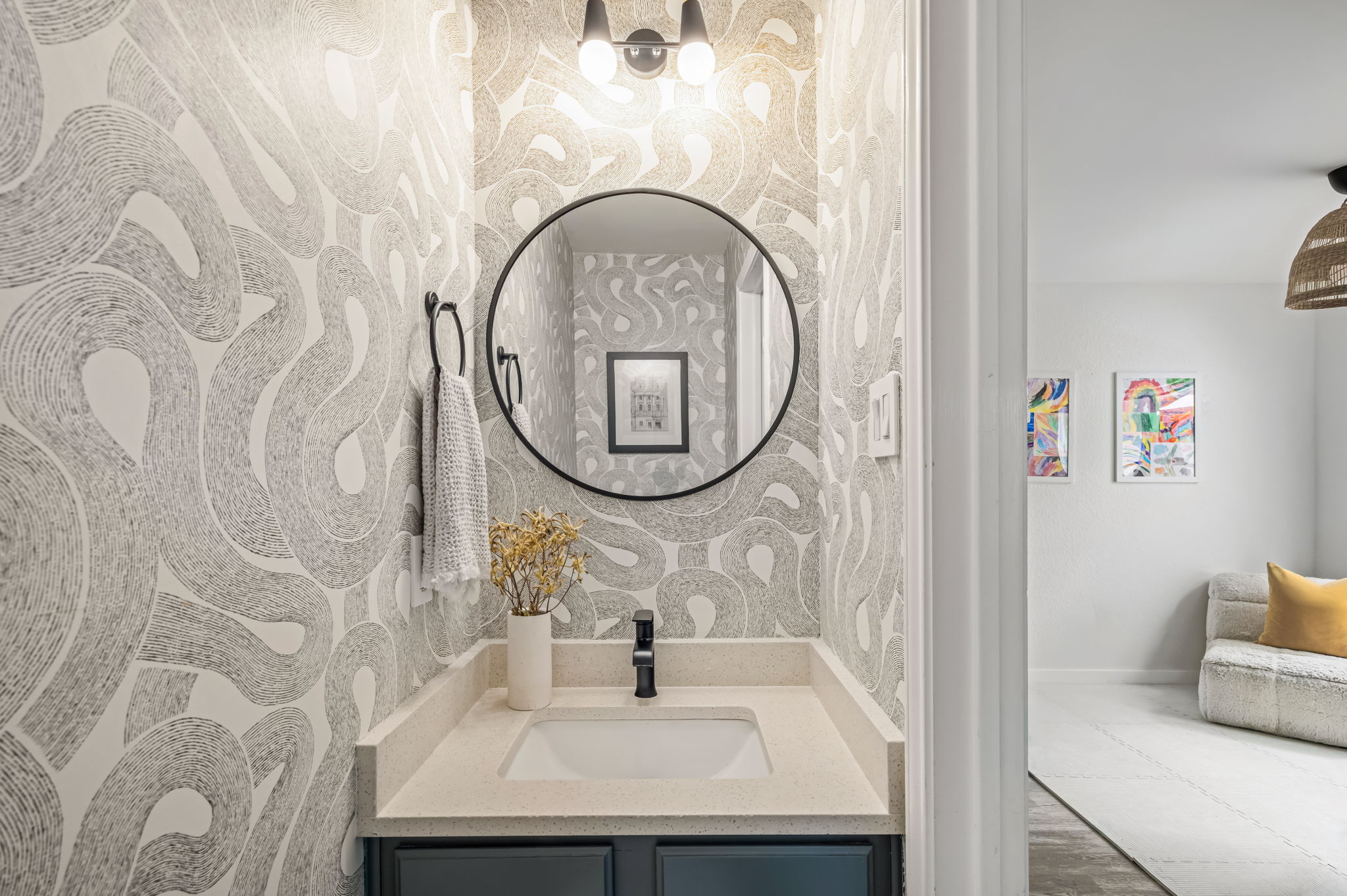 4506 Velasco Place Austin, TX 78749 - Photo 8 of 35 a bathroom with a sink and a mirror