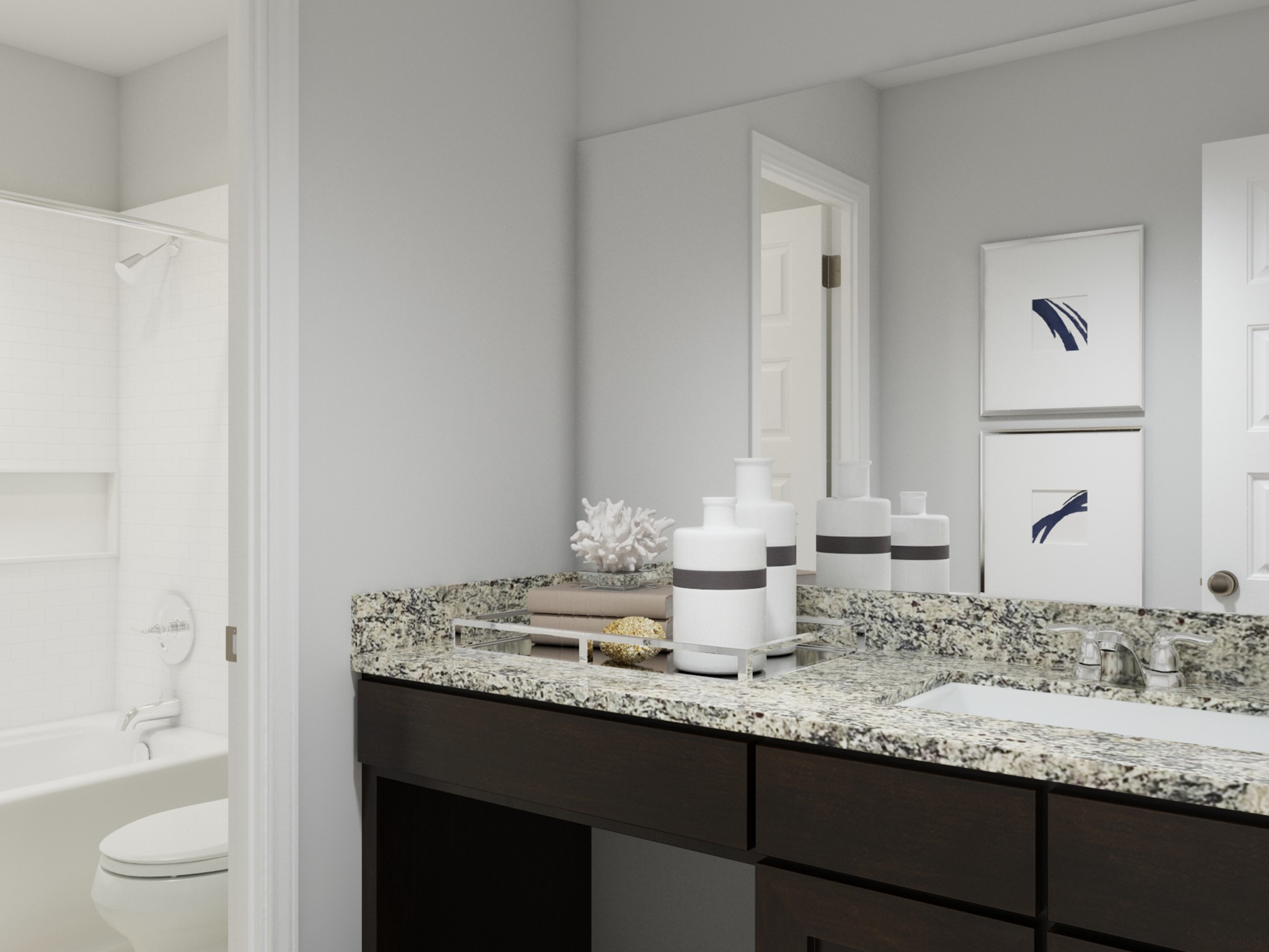 13647 Kit Run Splendora, TX 77372 - Photo 42 of 43 a bathroom with a granite countertop sink and a toilet