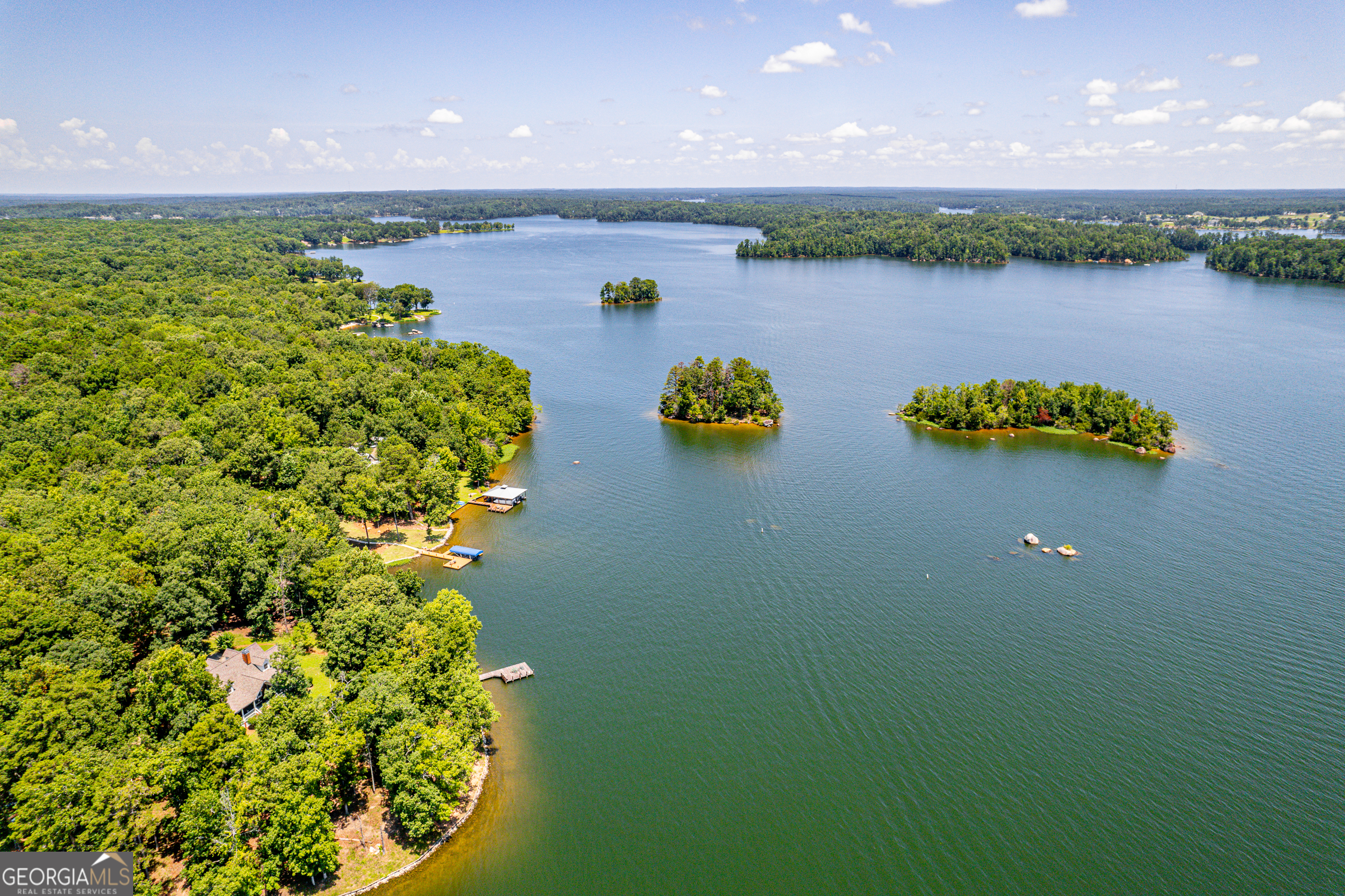 264 Winding River Road Eatonton, GA 31024 - Photo 71 of 72 an aerial view of a house with a lake view