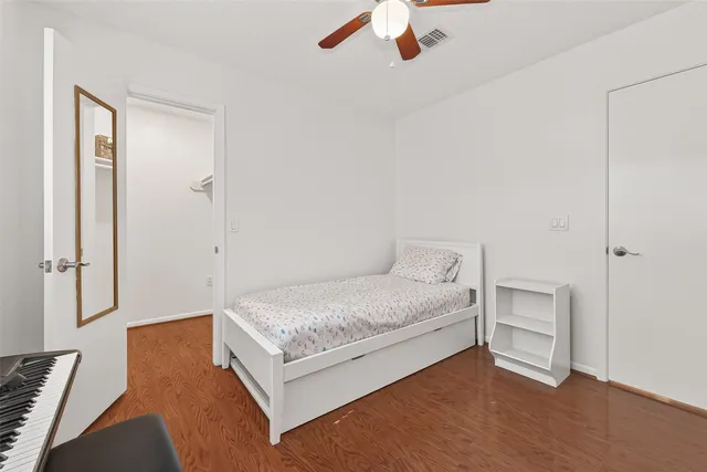 a view of small space with racks on the wall