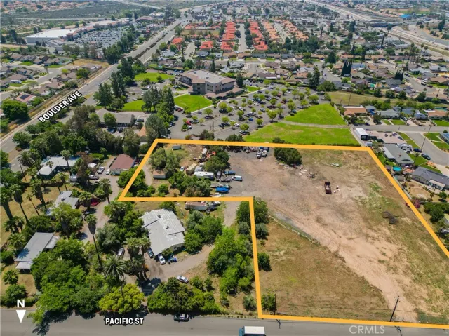 an aerial view of a city