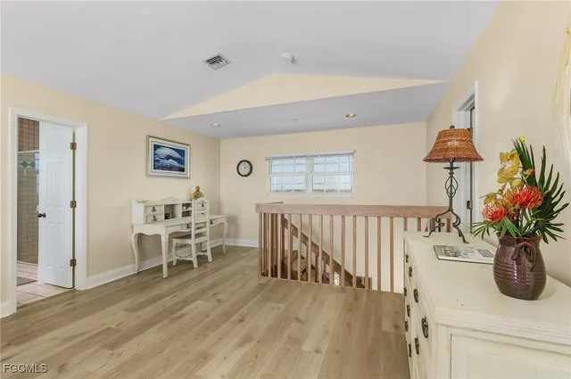 a living room with furniture