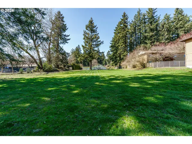 a grassy field with trees in the background