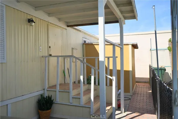 a view of staircase with lots of windows
