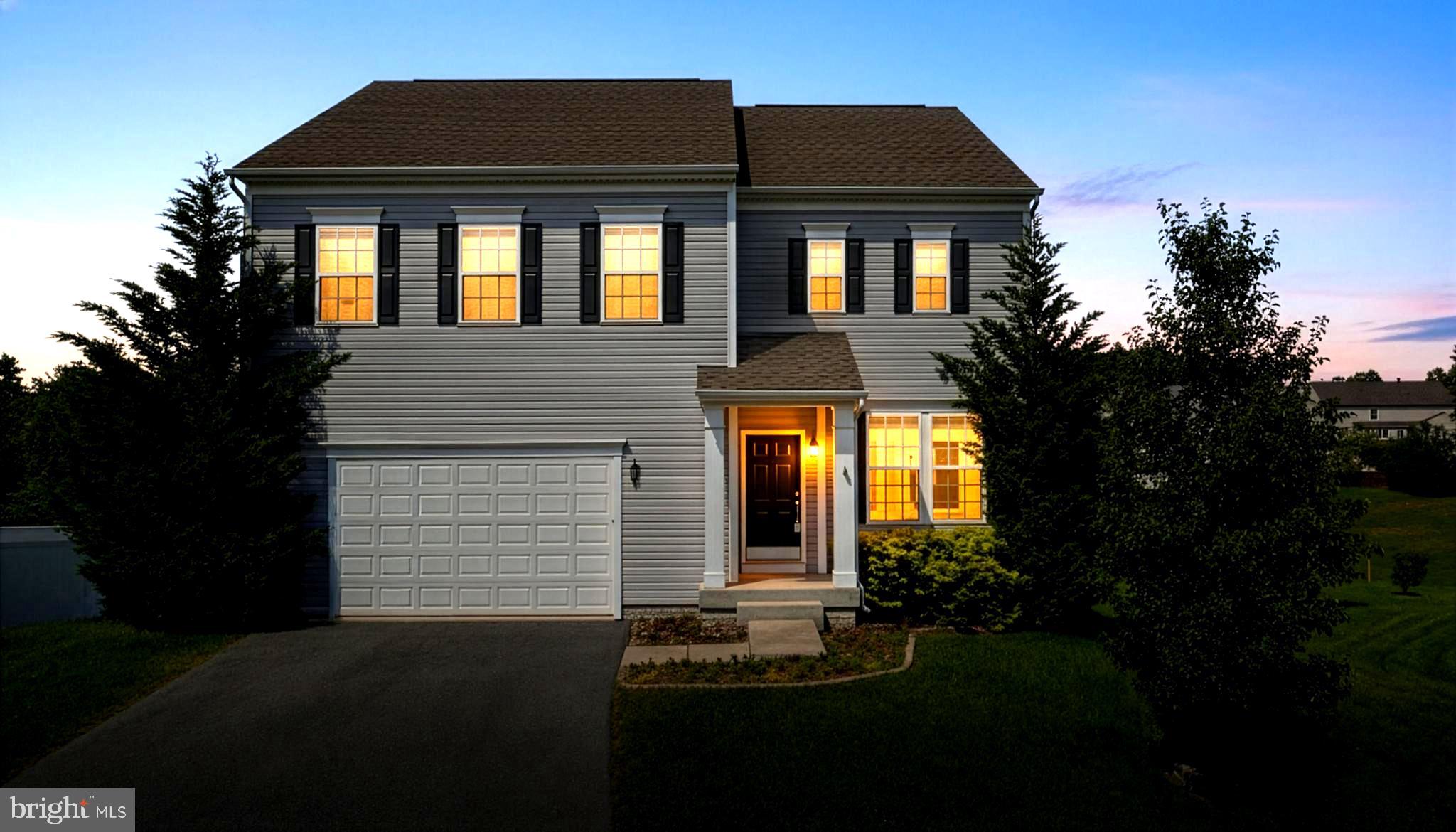 a front view of house with a garden