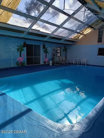 a view of a porch of a house