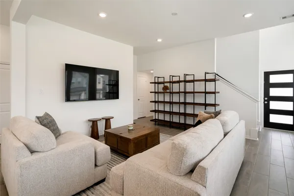 a living room with furniture