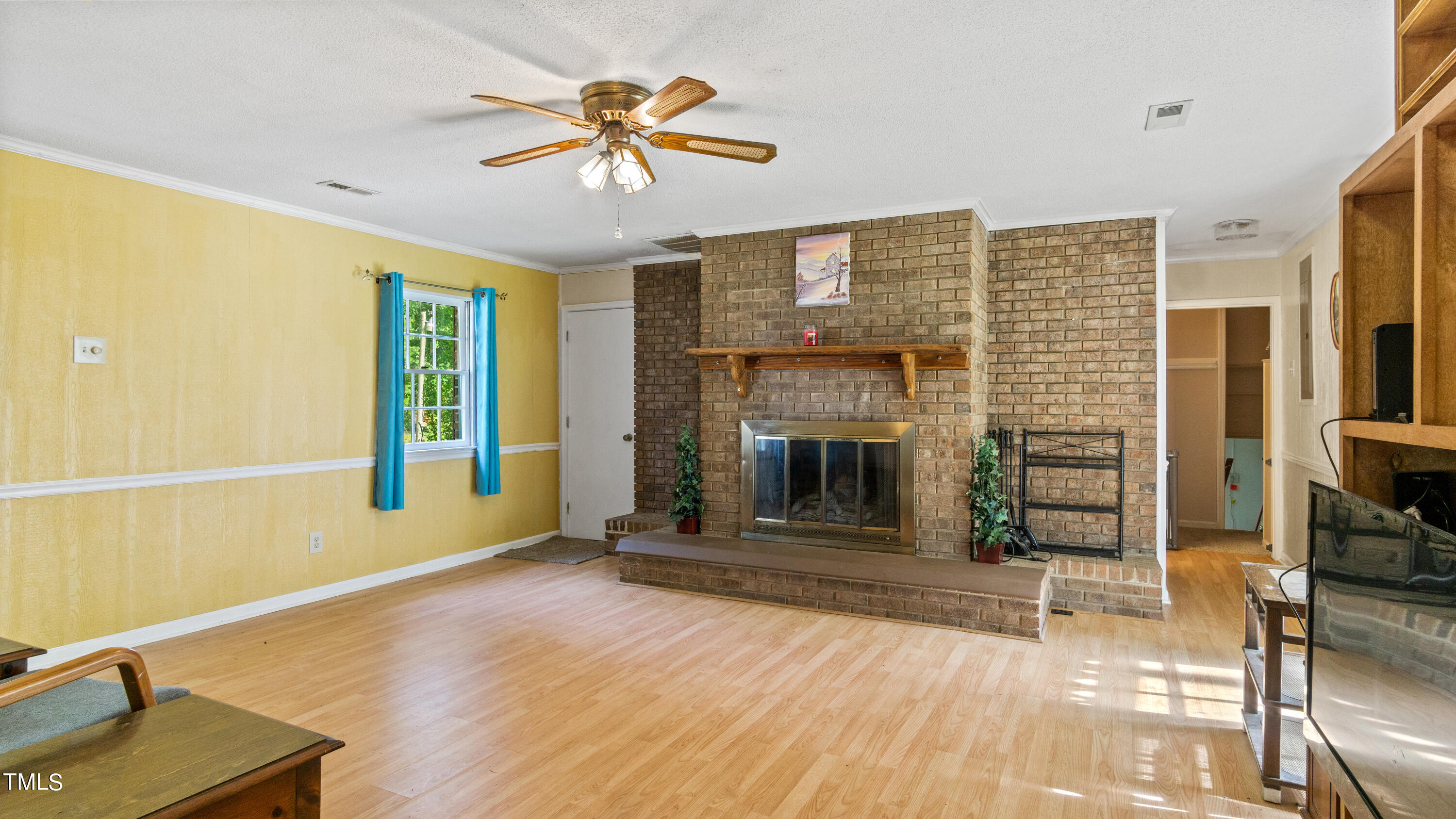 125 Walter Street Manson, NC 27553 - Photo 5 of 39 a living room with furniture and a fireplace