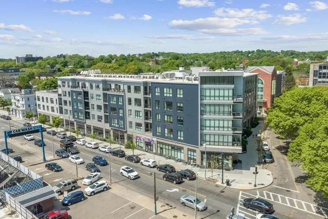 a view of a city that has tall buildings