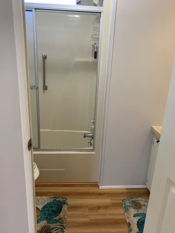 a bathroom with a shower