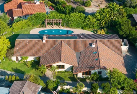 an aerial view of a house