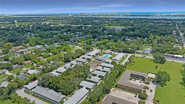 an aerial view of a city with lots of residential buildings