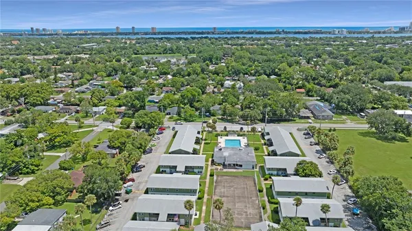 an aerial view of multiple house