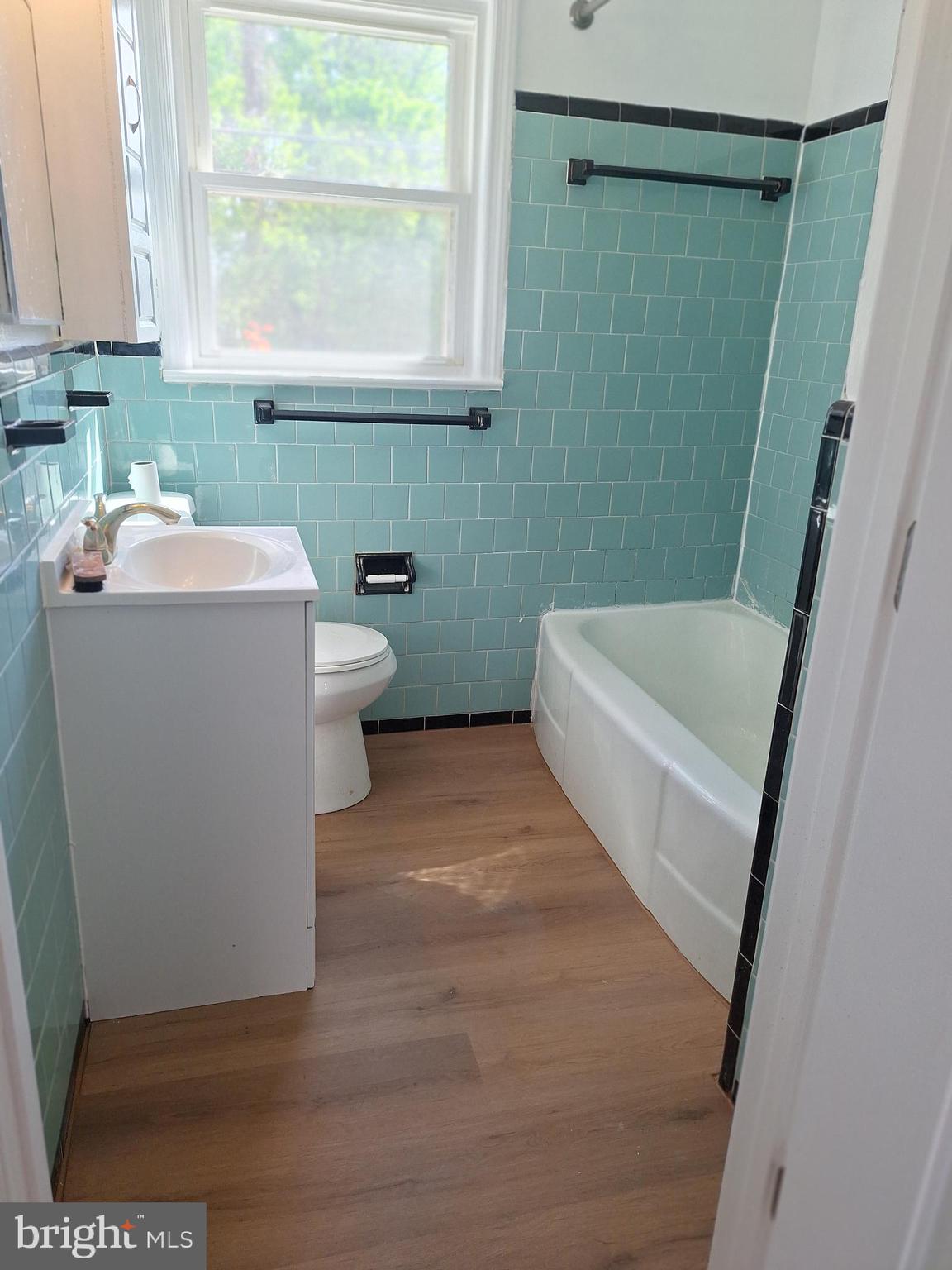 8816 Cooper Road Alexandria, VA 22309 - Photo 19 of 52 a bathroom with a sink a toilet and a bathtub