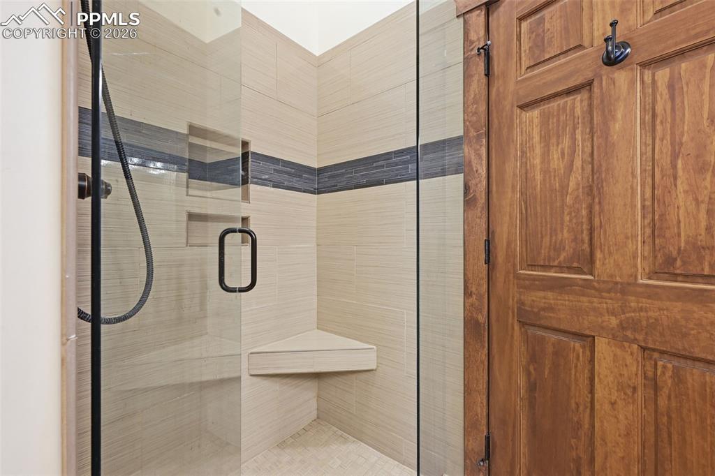 89 Ranch View Road Florissant, CO 80816 - Photo 30 of 50 Primary Bathroom has a glass enclosed shower.